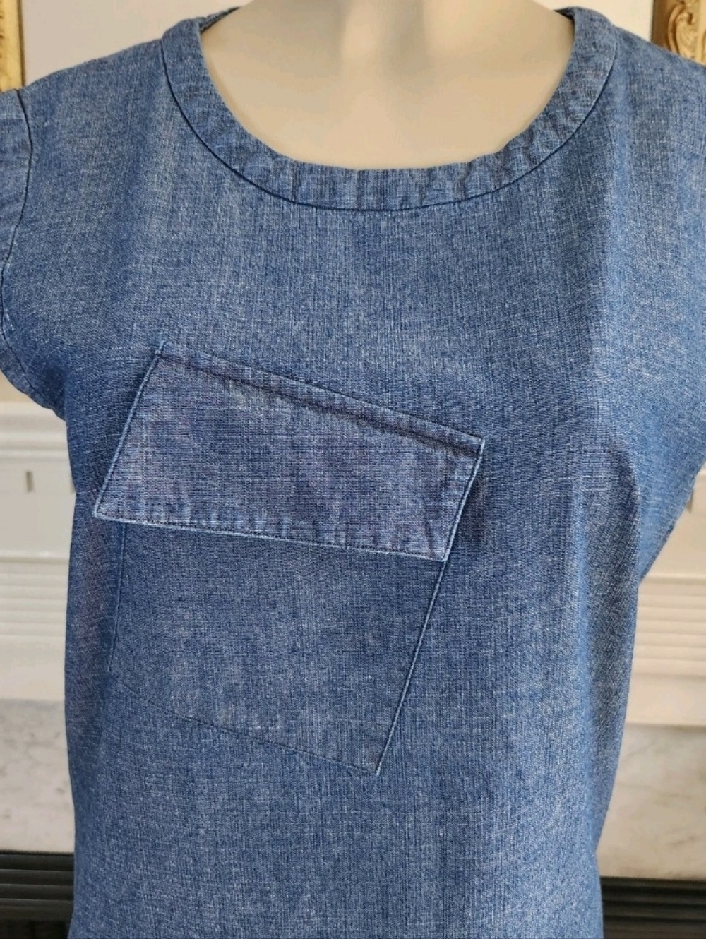 Kate Spade Saturday Denim Dress Shift Size Medium Scandanavian Clean Girl - Picture 6 of 7